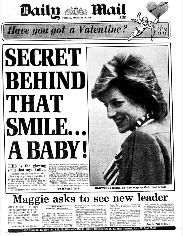 Το εξώφυλλο της Daily Mail με την εγκυμοσύνη της πριγκίπισσας Νταϊάνα